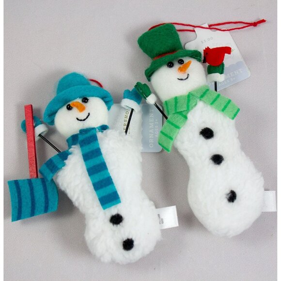 Target Wondershop Plush Snowman Ornaments Cardinal Snow Shovel 2022 Lot of 2 NWT - Picture 1 of 6